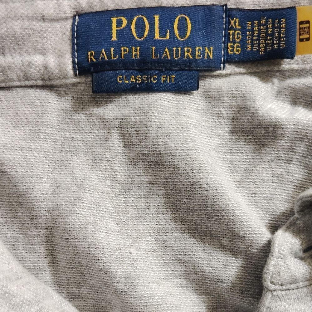 Polo by Ralph Lauren Gray Polo Shirt Casual Style(Lint Under Both Armpits)(39) - Picture 3 of 6